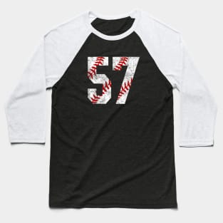 Vintage #57 Baseball Laces Baseball Mom Jersey Love Baseball Baseball T-Shirt